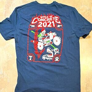 Bosch World of Concrete 2021 Mens L Navy Graphic Print Cotton Crew Neck Tee